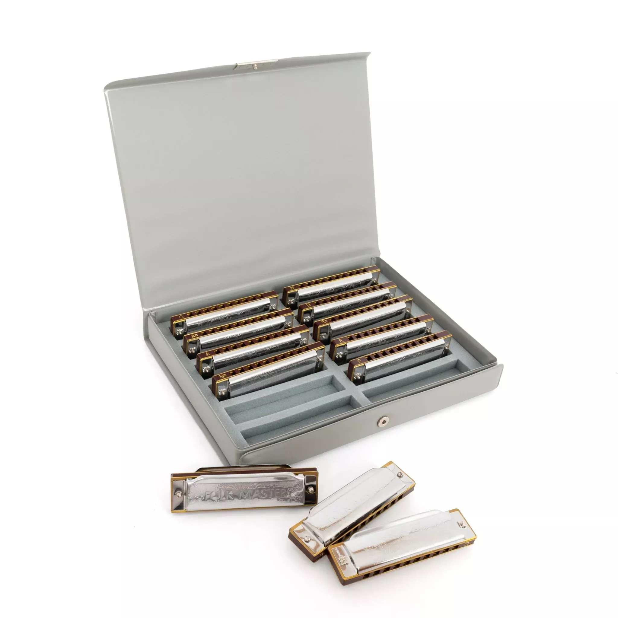 12 Suzuki Folkmaster Diatonic Harmonicas (1072-S)