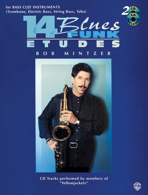 14 Blues & Funk Etudes: Bass Clef Instruments Book & 2 CDs