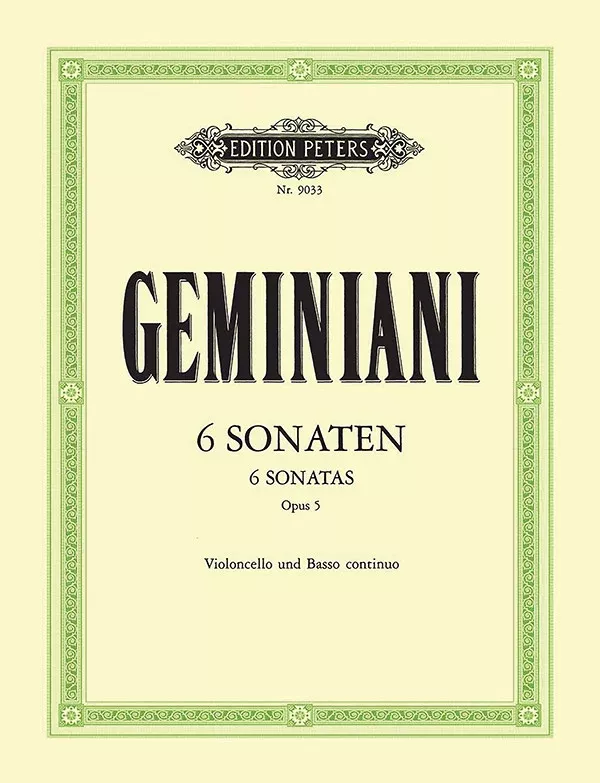 6 Sonatas for Cello and Continuo Op. 5: Cello & Piano