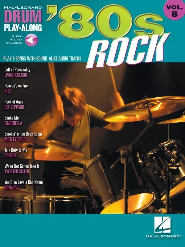 80S ROCK DRUM PLAYALONG V8 BK/OLA