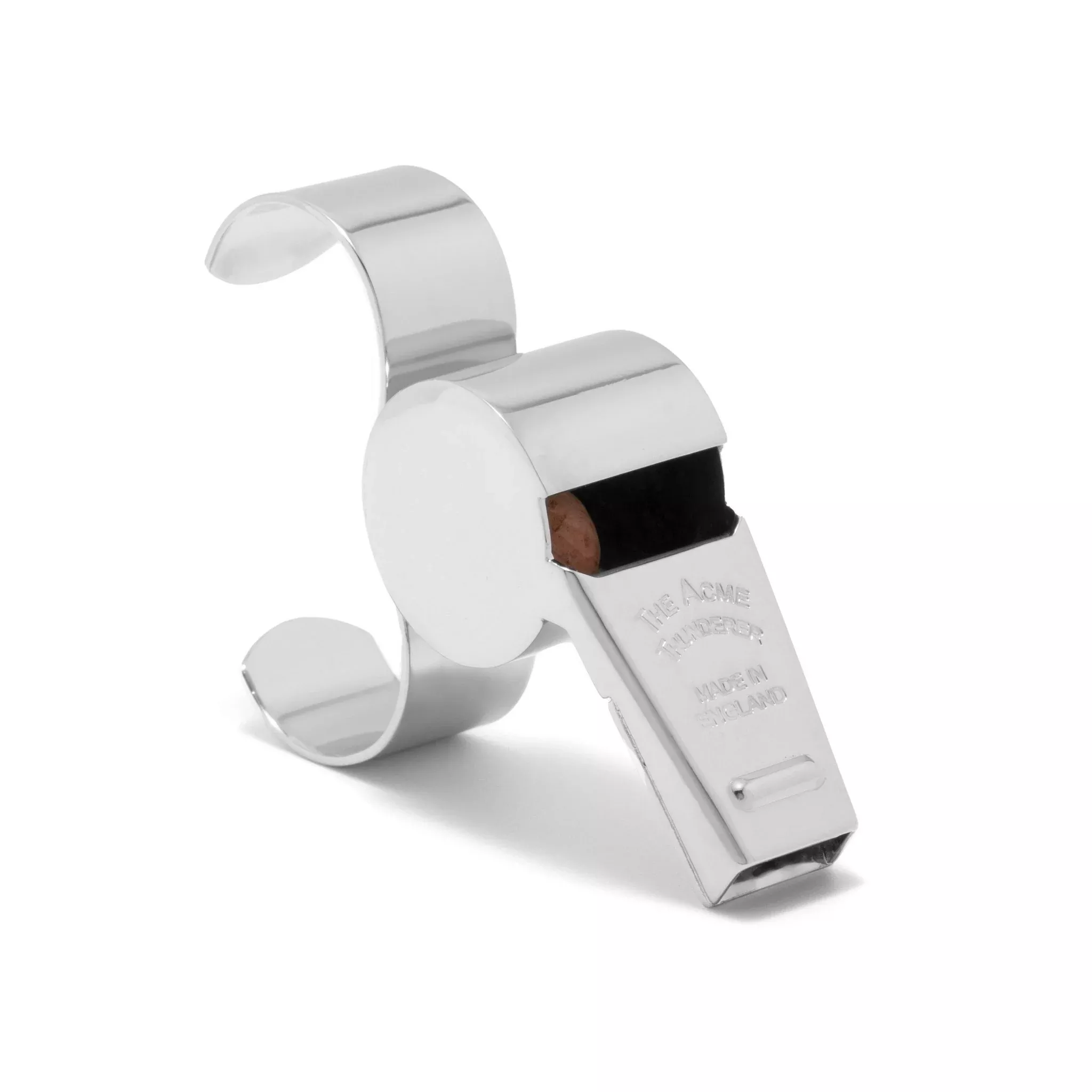 Acme large brass thunderer finger whistle – nickel plated (PP179)