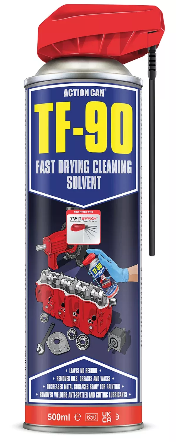 Action Can TF-90 Fast Drying Cleaning Solvent TwinSpray 500ml