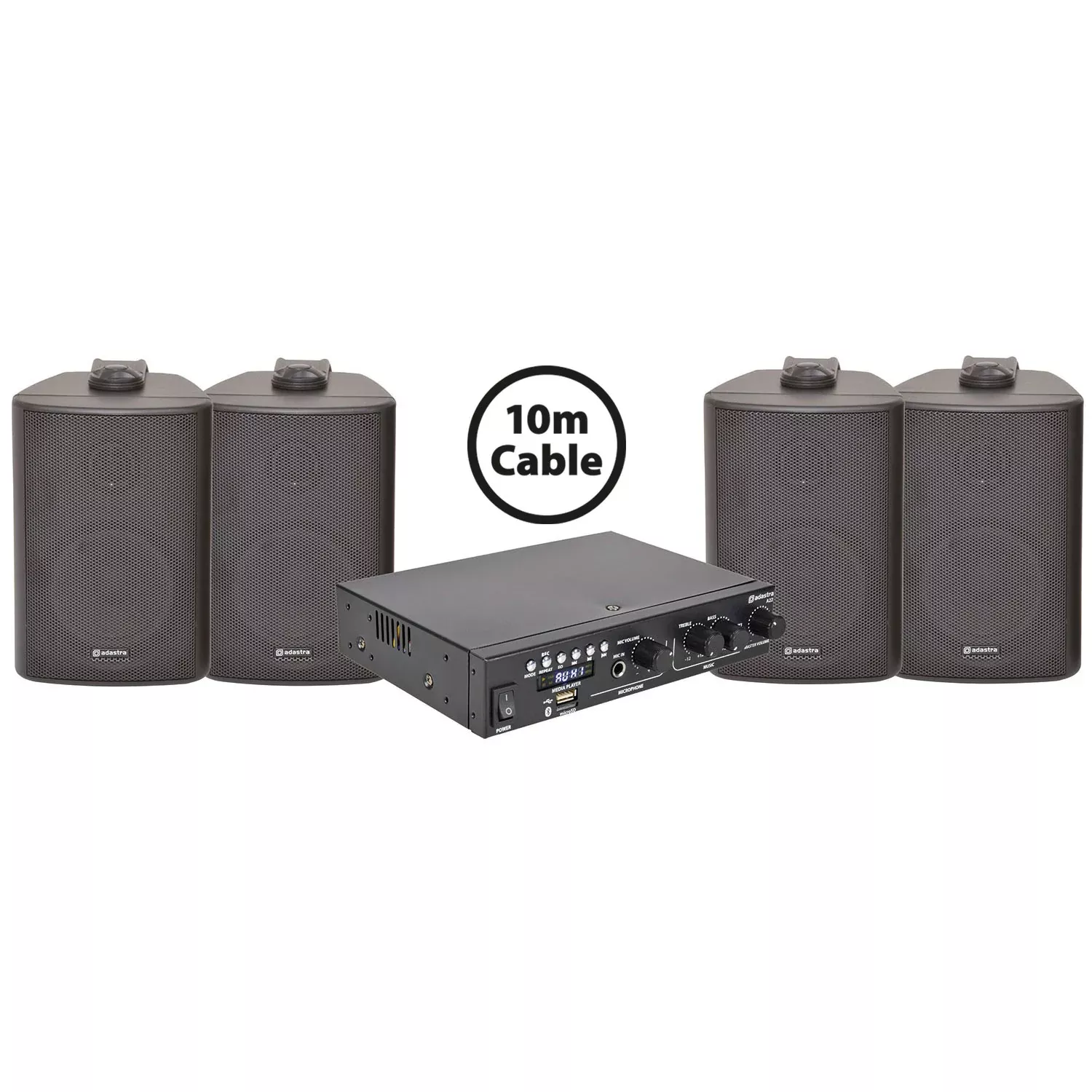 Adastra BC3 Background Music Package with A22 amplifier – 4*BC3B+A22