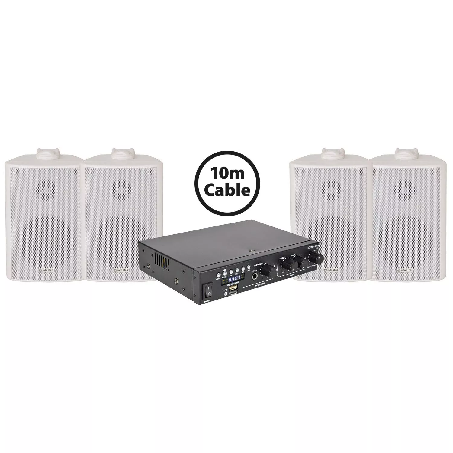 Adastra BC3 Background Music Package with A22 amplifier – 4*BC3W+A22