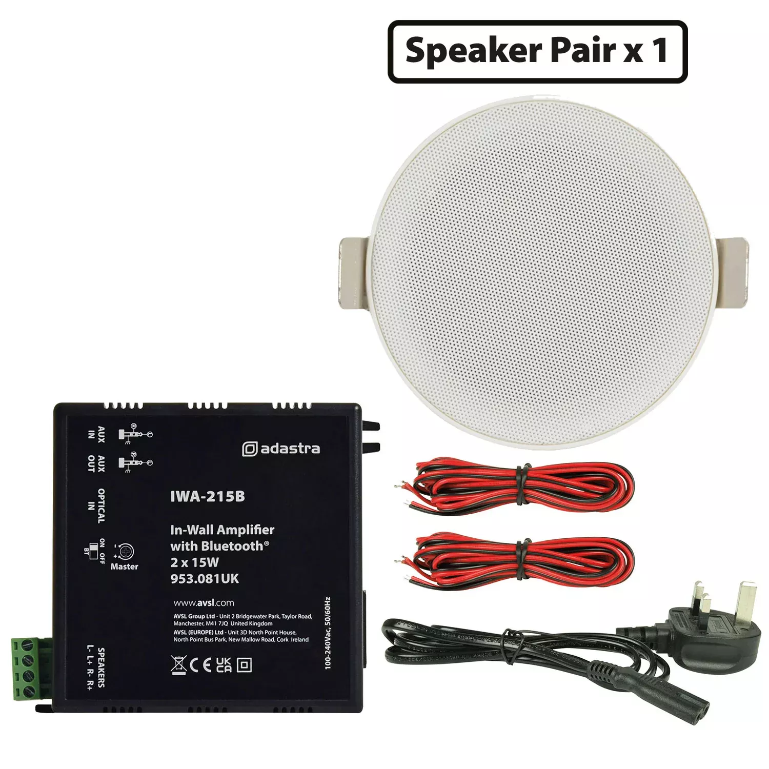 Adastra Bluetooth Mini Ceiling Speaker Packages – 2*SL3+IWA215B