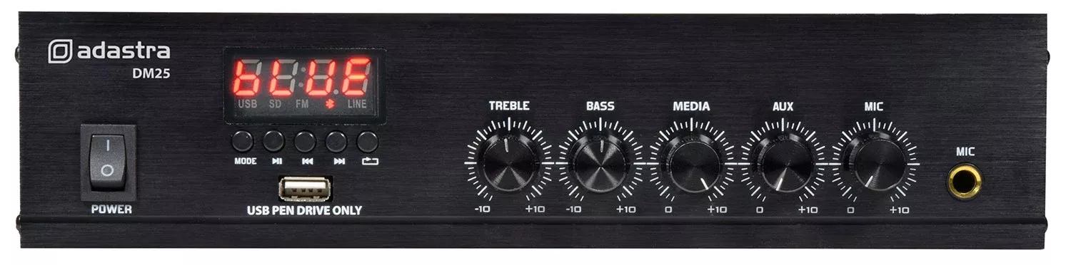 Adastra DM-Series Mixer-Amp with USB/FM and Bluetooth – DM25