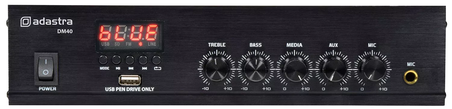 Adastra DM-Series Mixer-Amp with USB/FM and Bluetooth – DM40