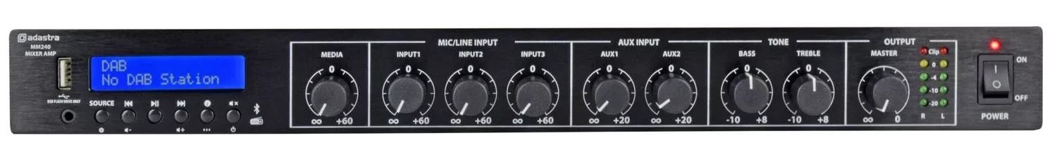 Adastra MM240 Mixer Amplifier 2 x 120W