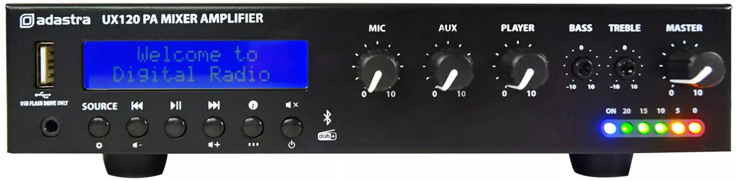 Adastra UX Series Compact 100V Mixer-Amplifiers – UX120