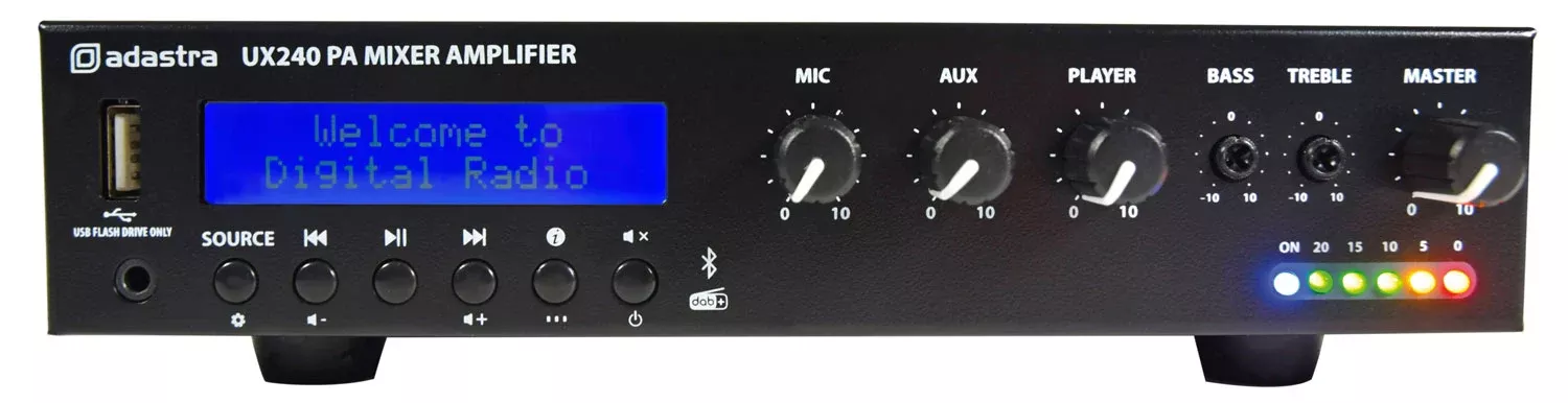 Adastra UX Series Compact 100V Mixer-Amplifiers – UX240