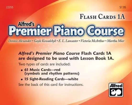 Alfred's Basic Premier Piano Course: Flash Cards 1A