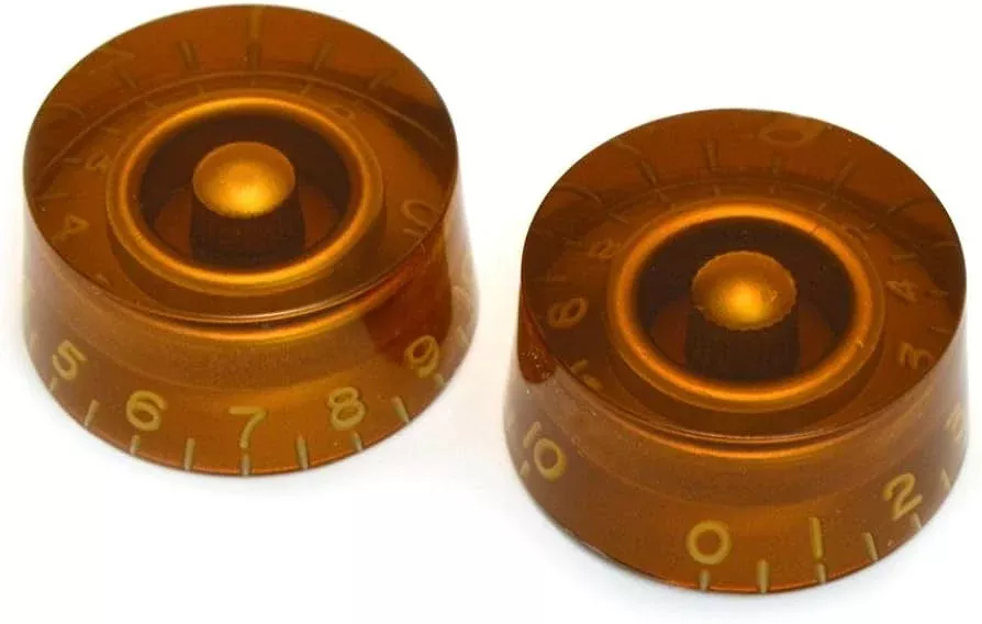 ALLPARTS PK-0130-022 Set of 2 Vintage Style Amber Speed Knobs