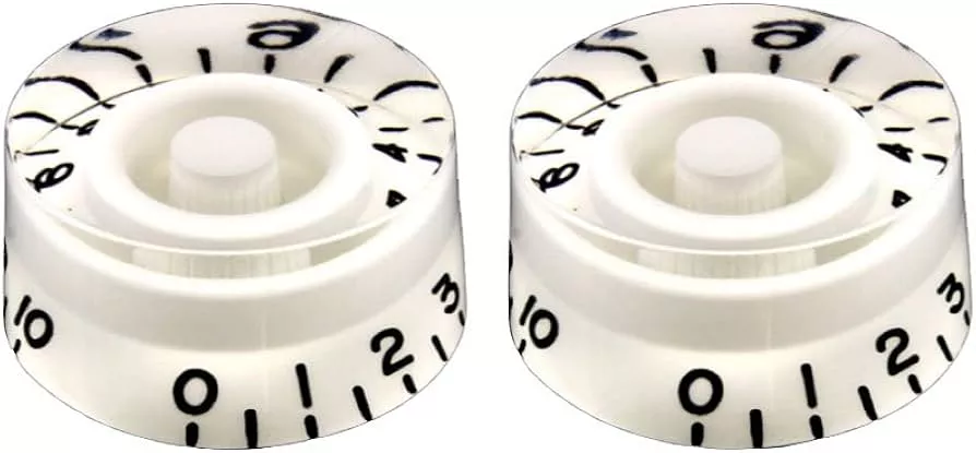 ALLPARTS PK-0130-025 Set of 2 White Speed Knobs