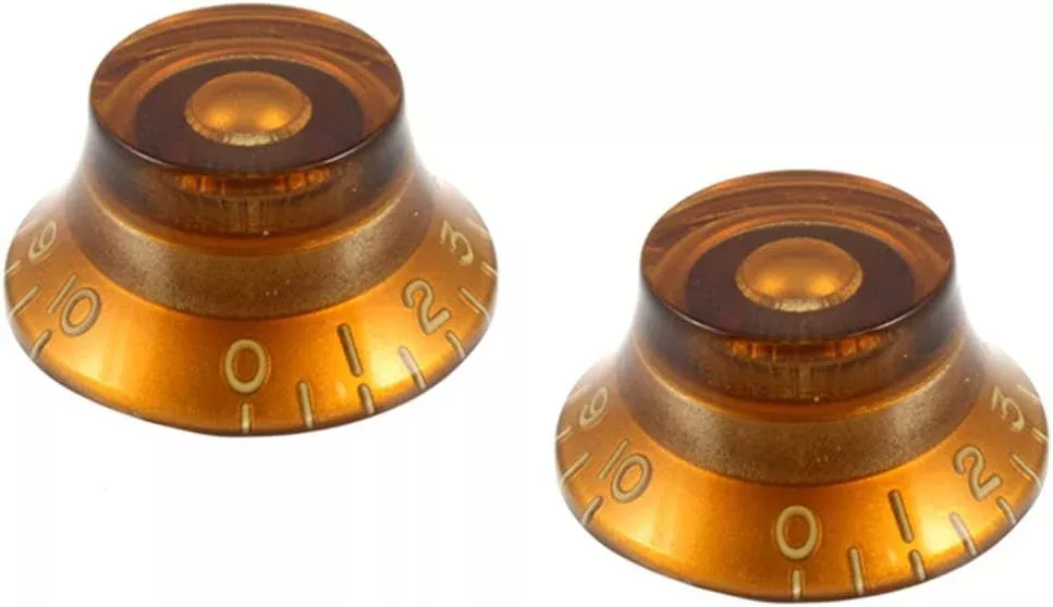 ALLPARTS PK-0140-022 Vintage Style Bell Knobs – Amber (Pack of 2)
