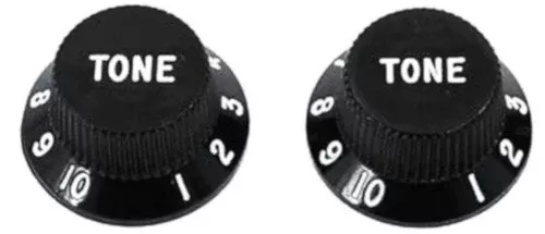 ALLPARTS PK-0153-023 Tone Knobsfor Stratocaster – Black (Pack of 2)