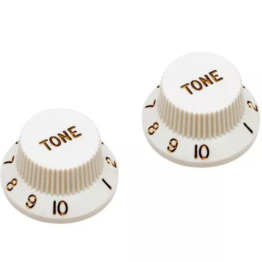 ALLPARTS PK-0153-025 Tone Knobsfor Stratocaster – White (Pack of 2)