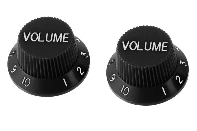 ALLPARTS PK-0154-023 Volume Knobs for Stratocaster – Black (Pack of 2)