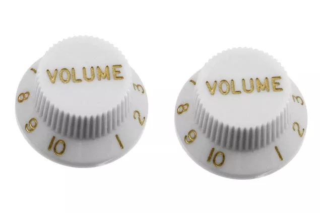 ALLPARTS PK-0154-025 Volume Knobs for Stratocaster – White (Pack of 2)