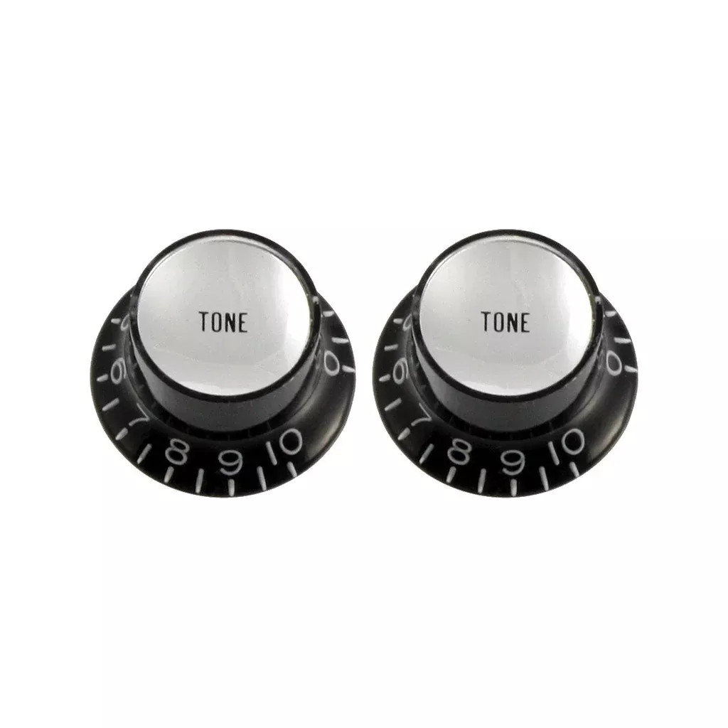 Allparts PK-0182-023 Black Tone Reflector Knobs, Set of 2