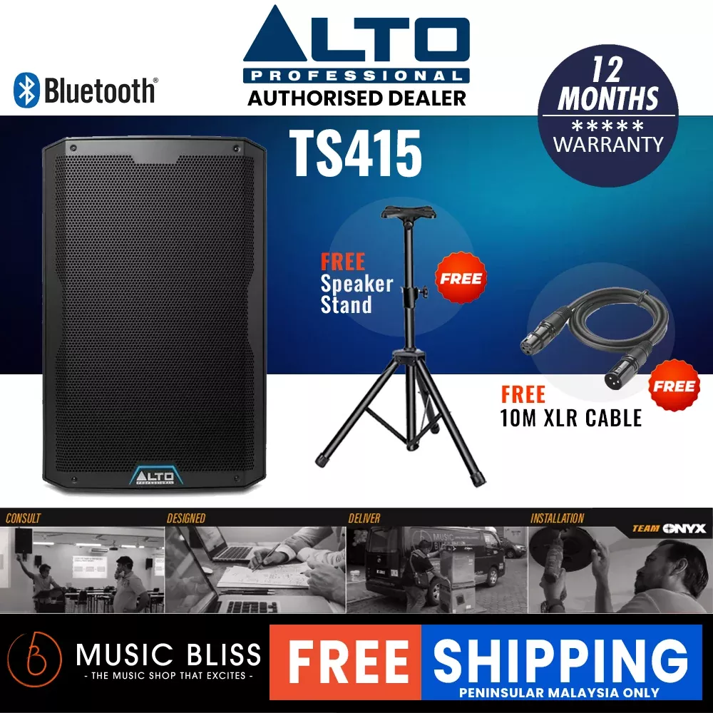 Alto TS415 2500W 15″ Powered Speaker with Stand and Cable