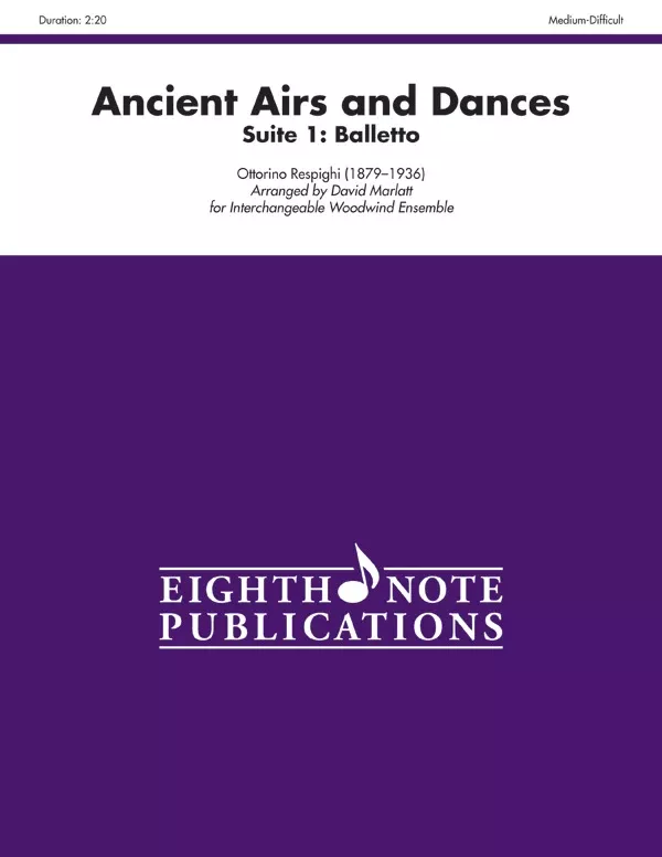 Ancient Airs and Dances, Suite 1 Balletto: Interchangeable Woodwind Ensemble Score & Parts