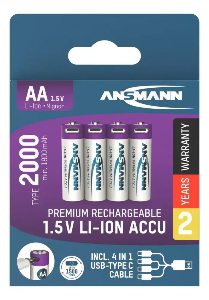 Ansmann AA 2000 Rechargeable AA Battery 4-Pack
