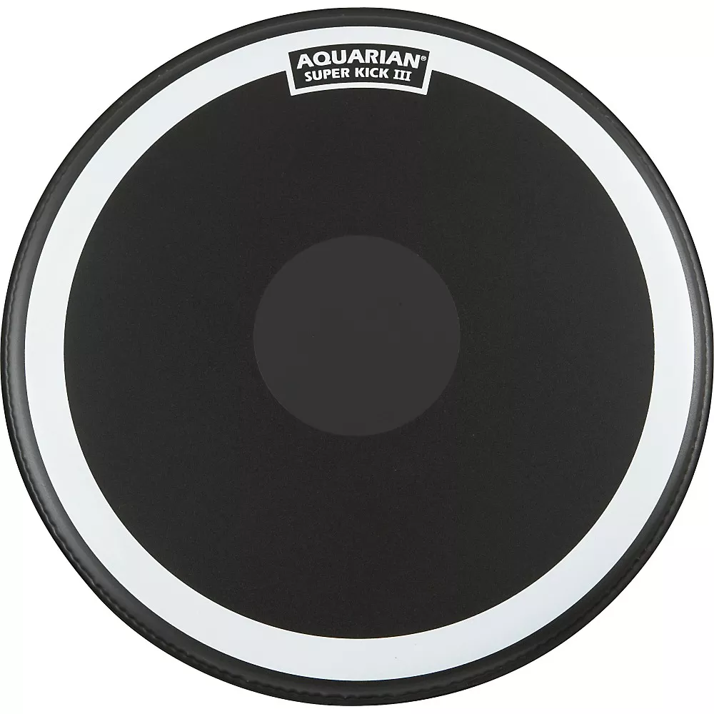 Aquarian Super Kick III Black Drum Head - 18 in.