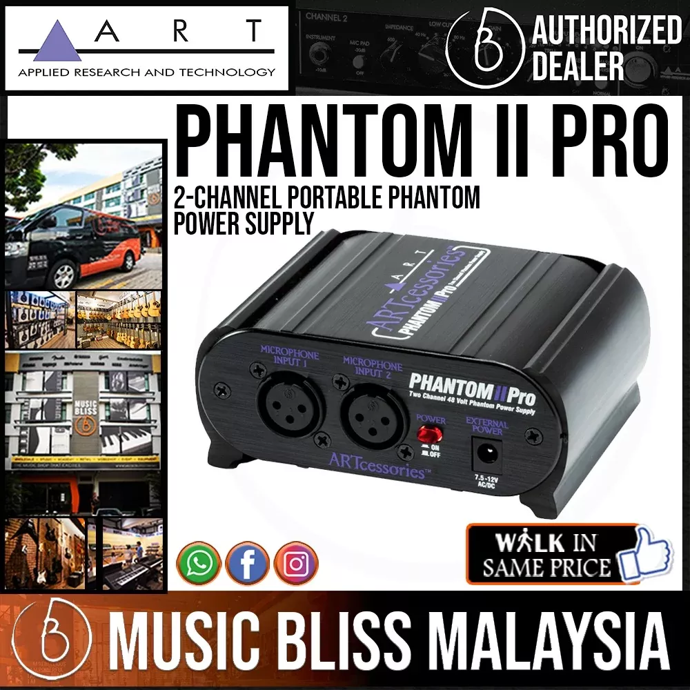 ART Phantom II Pro 2-channel 48V Phantom Power Supply