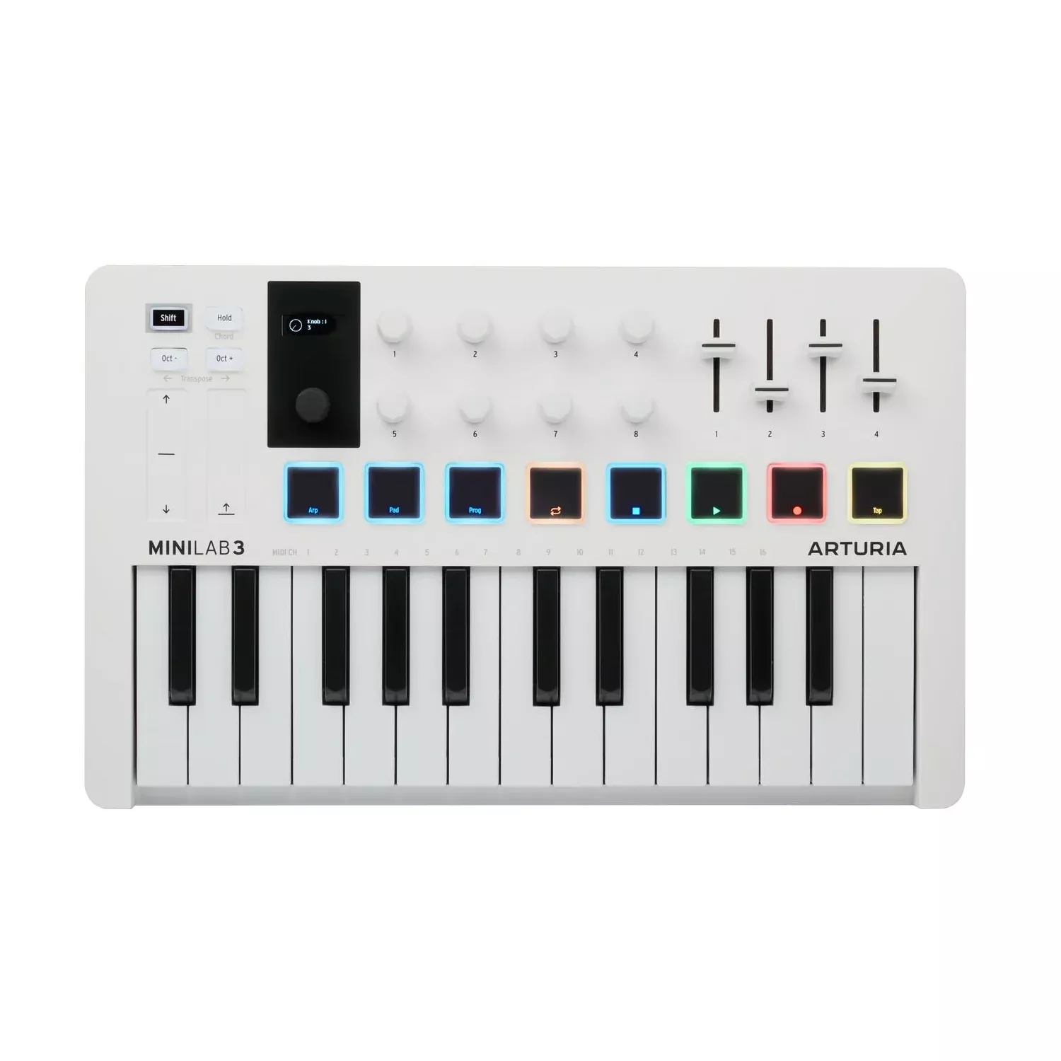 Artuia MiniLab 3 25-Key Universal Music-Making MIDI Controller – White