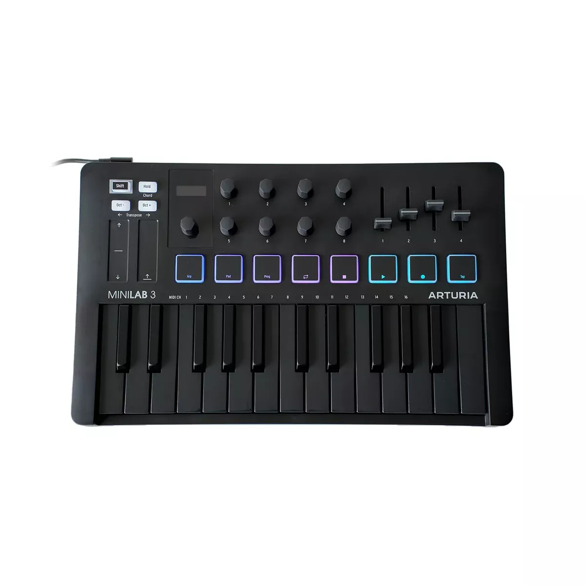 Arturia Minilab Mk3 25 Slim-Key Controller, Deep Black