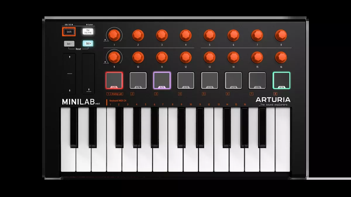 Arturia MiniLab MKII 25 Slim-key Controller - Orange Limited Edition