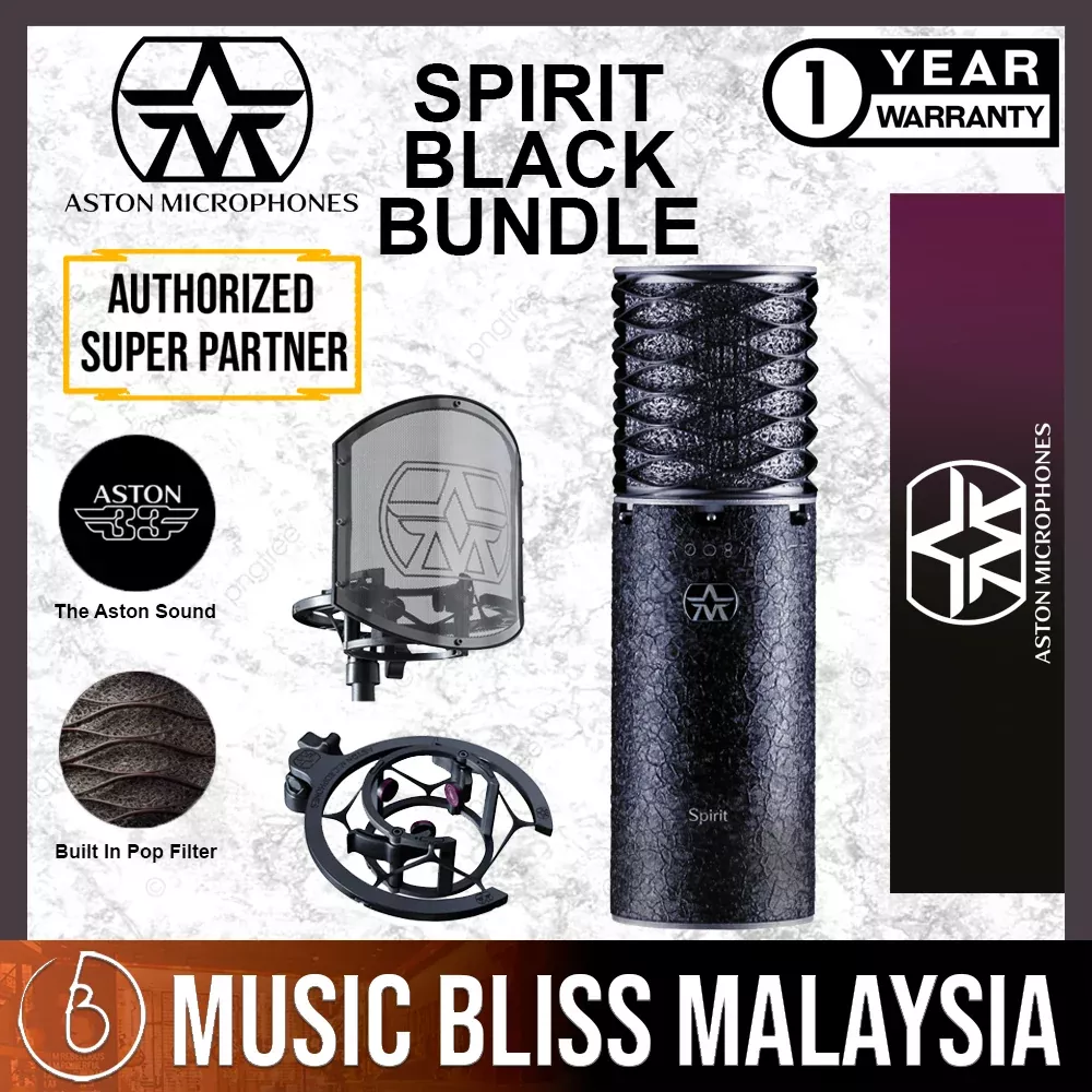Aston Microphones Spirit Black Bundle Large-diaphragm Condenser Microphone