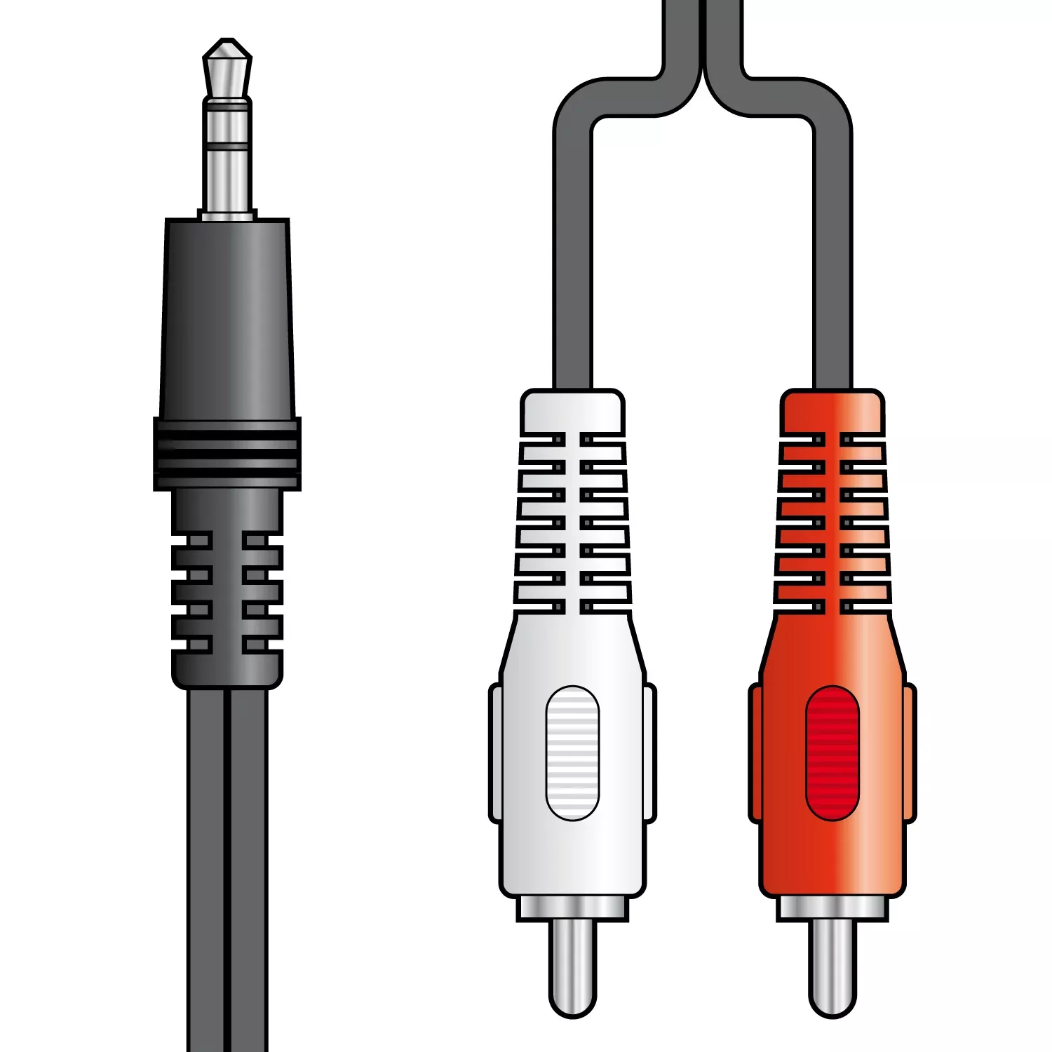 AV:Link 3.5mm Stereo Plug to 2 x RCA Plugs Leads