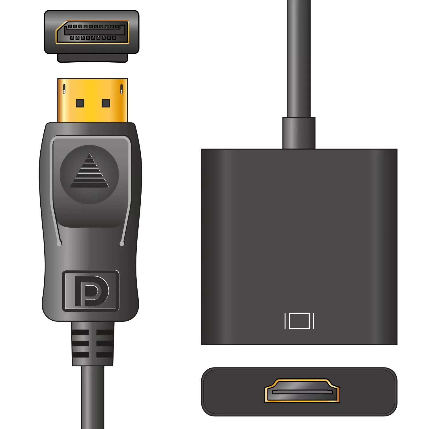 AV:Link 4K Adaptor Lead Display Port Plug – HDMI Socket
