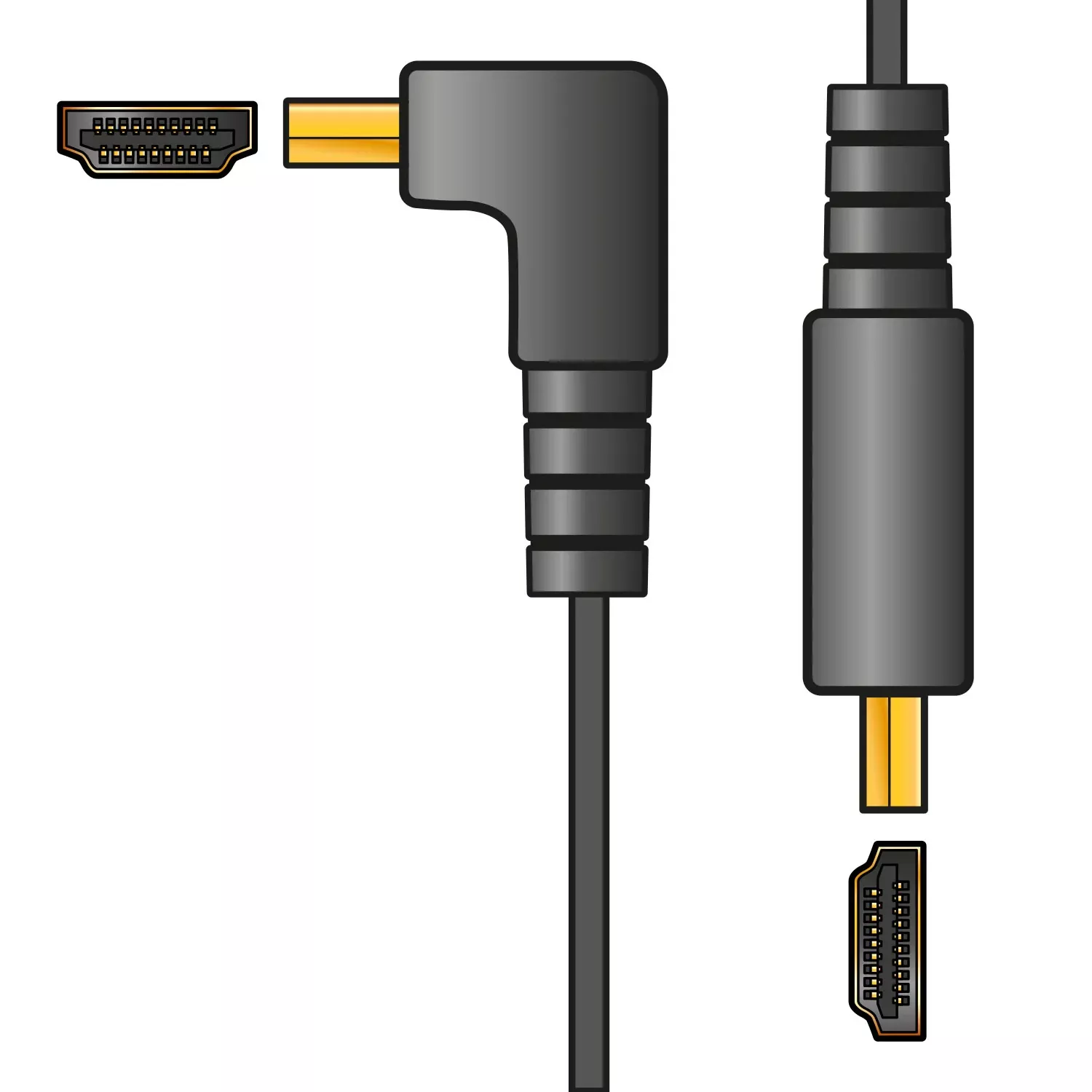 AV:Link 4K Flat HDMI Leads with Right Angled Plug