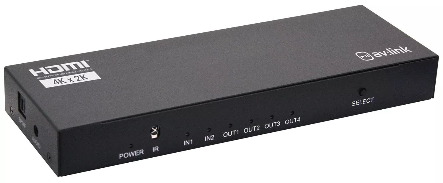 AV:Link 4K HDMI Switch/Splitter 2×4 – HSS24