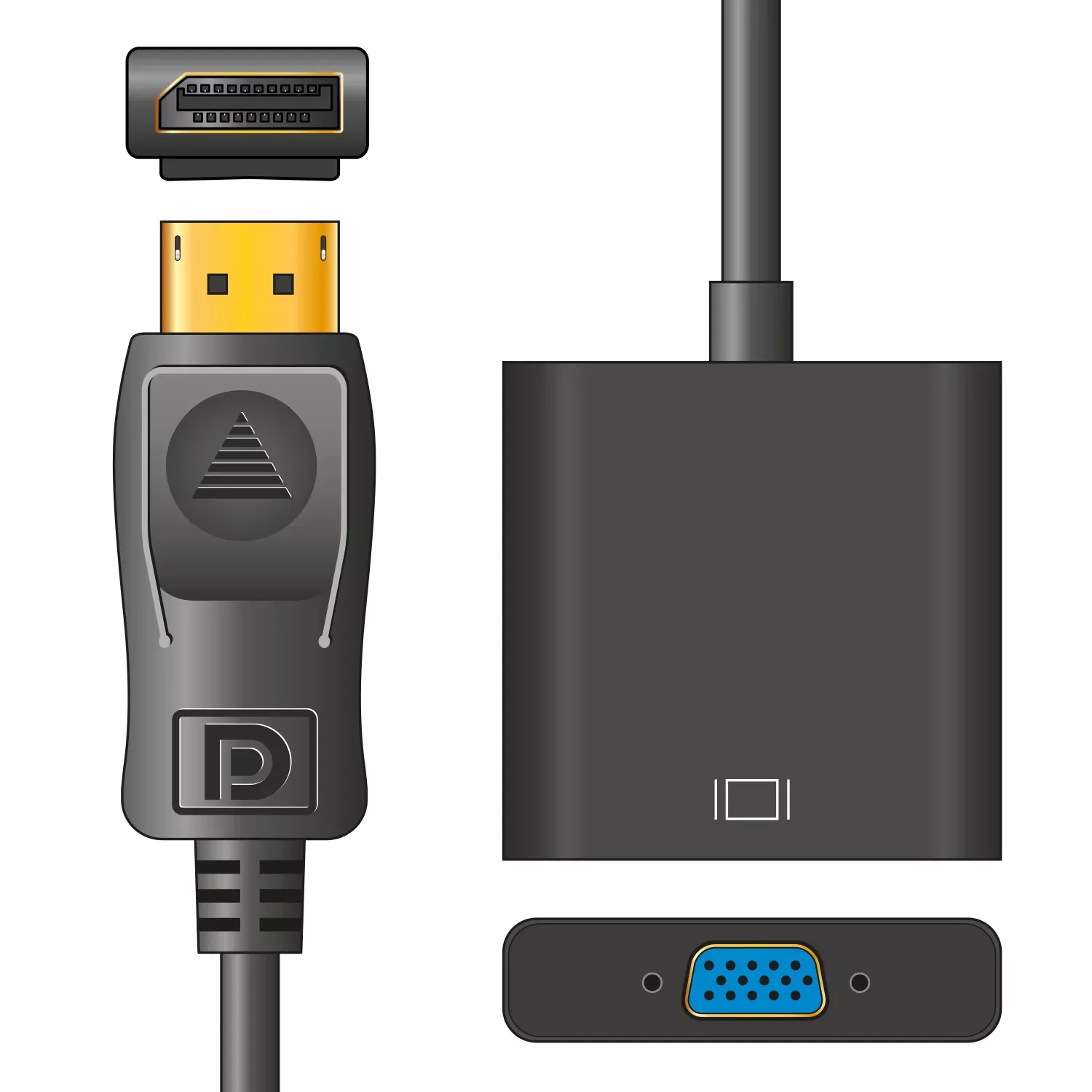 AV:Link Adaptor Lead Display Port Plug – VGA Socket