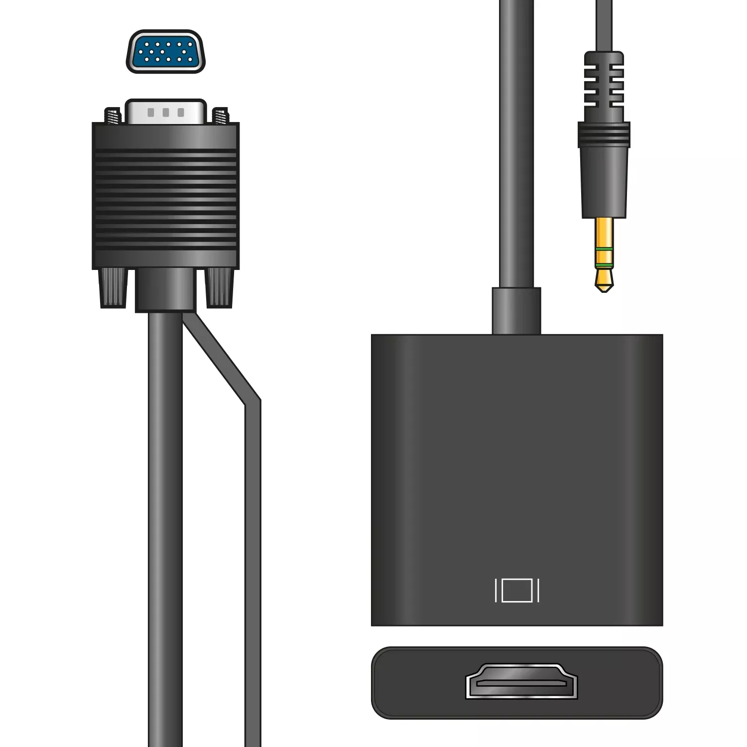 AV:Link Adaptor Lead Kit VGA Port Plug to HDMI Socket