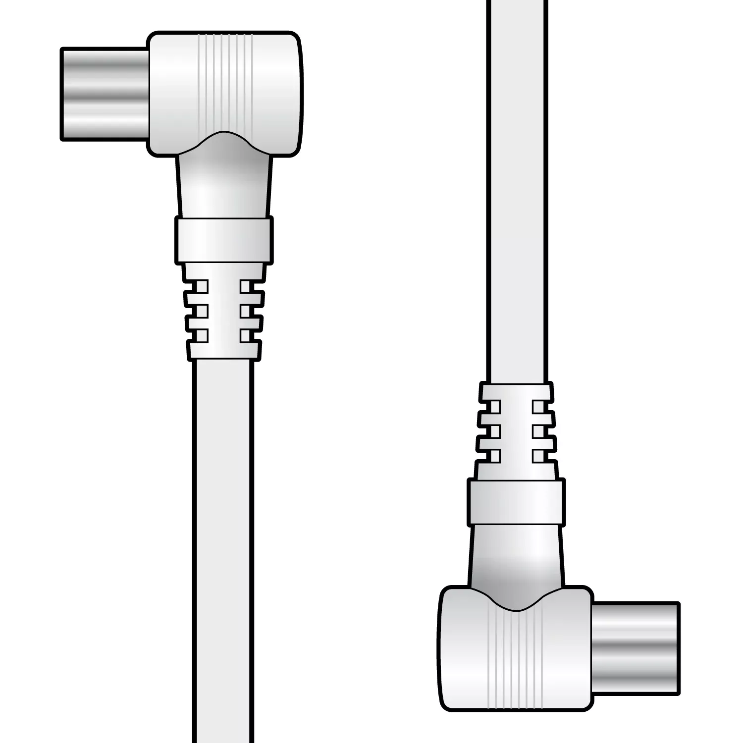 AV:Link Coaxial Right Angle Plug to Plug Leads