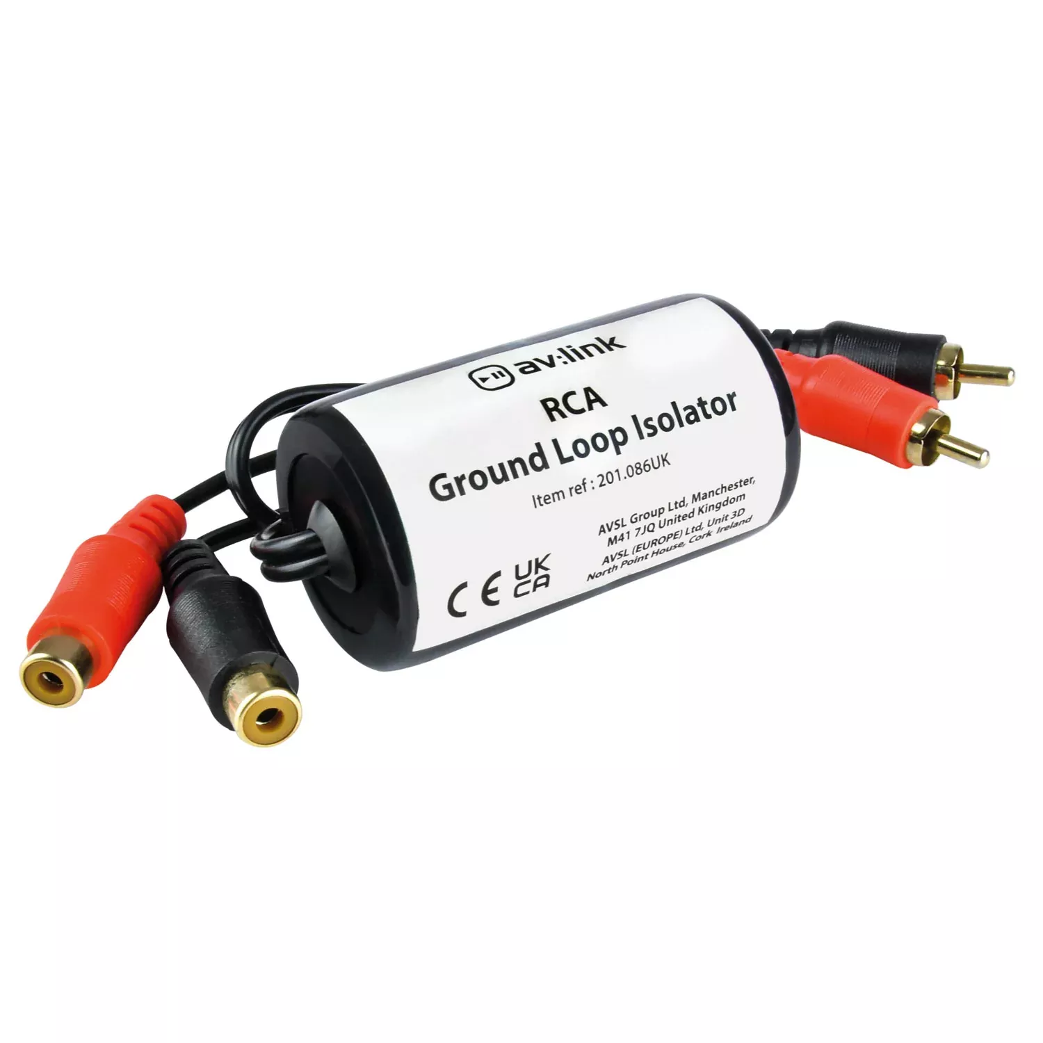 AV:Link Ground Loop Isolator RCA Plugs - RCA Sockets