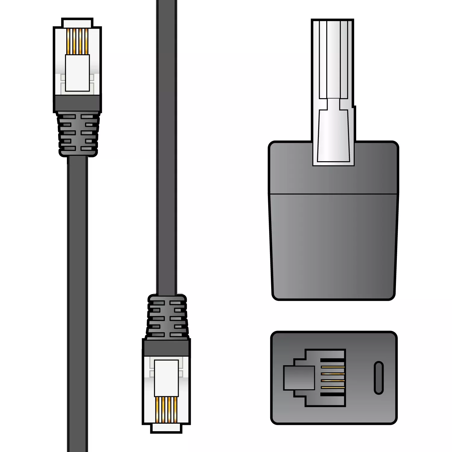 AV:Link High Quality RJ11 Plug to Plug Modem Leads