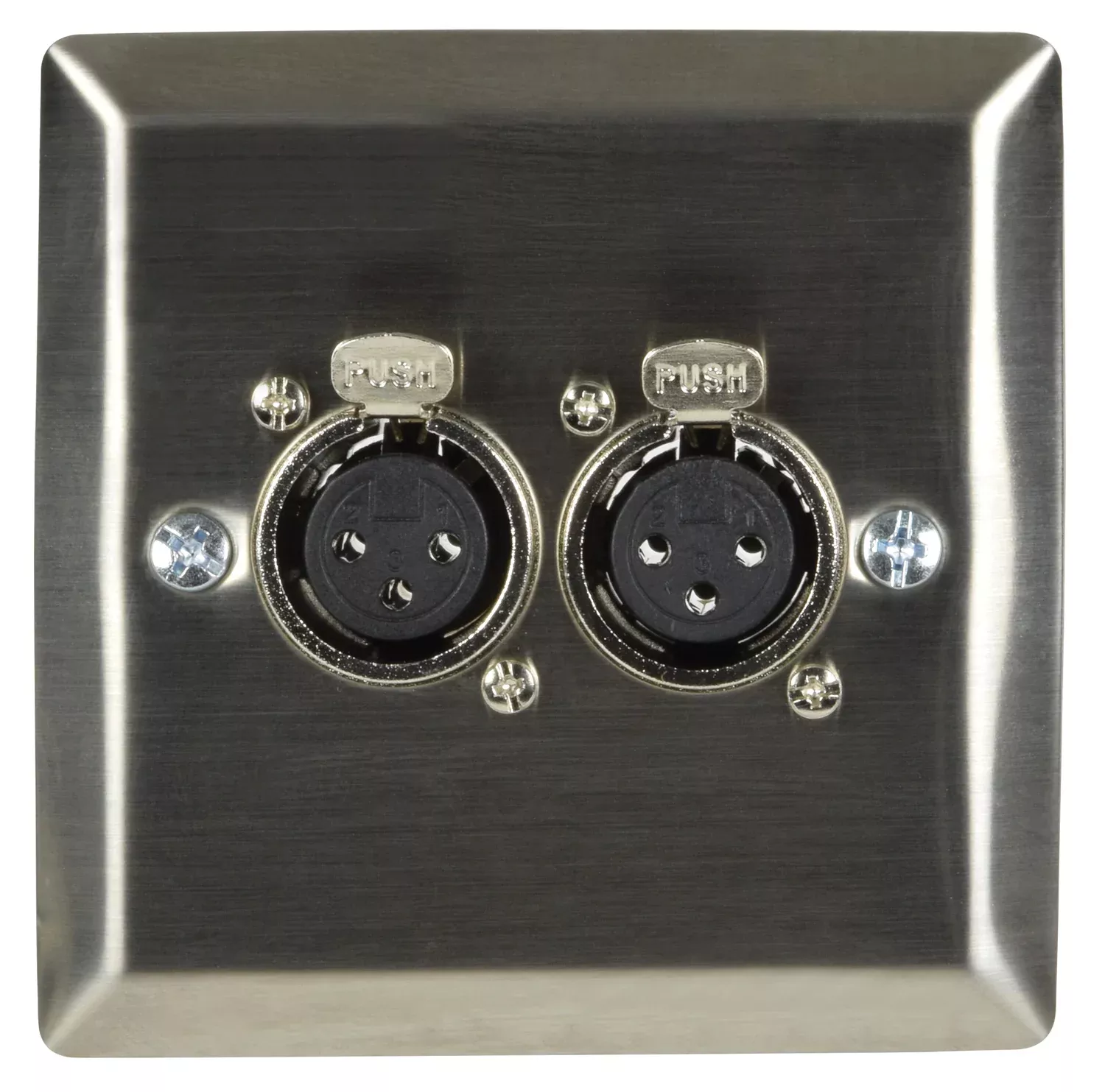 AV:Link Steel Wallplate with Twin XLR Sockets