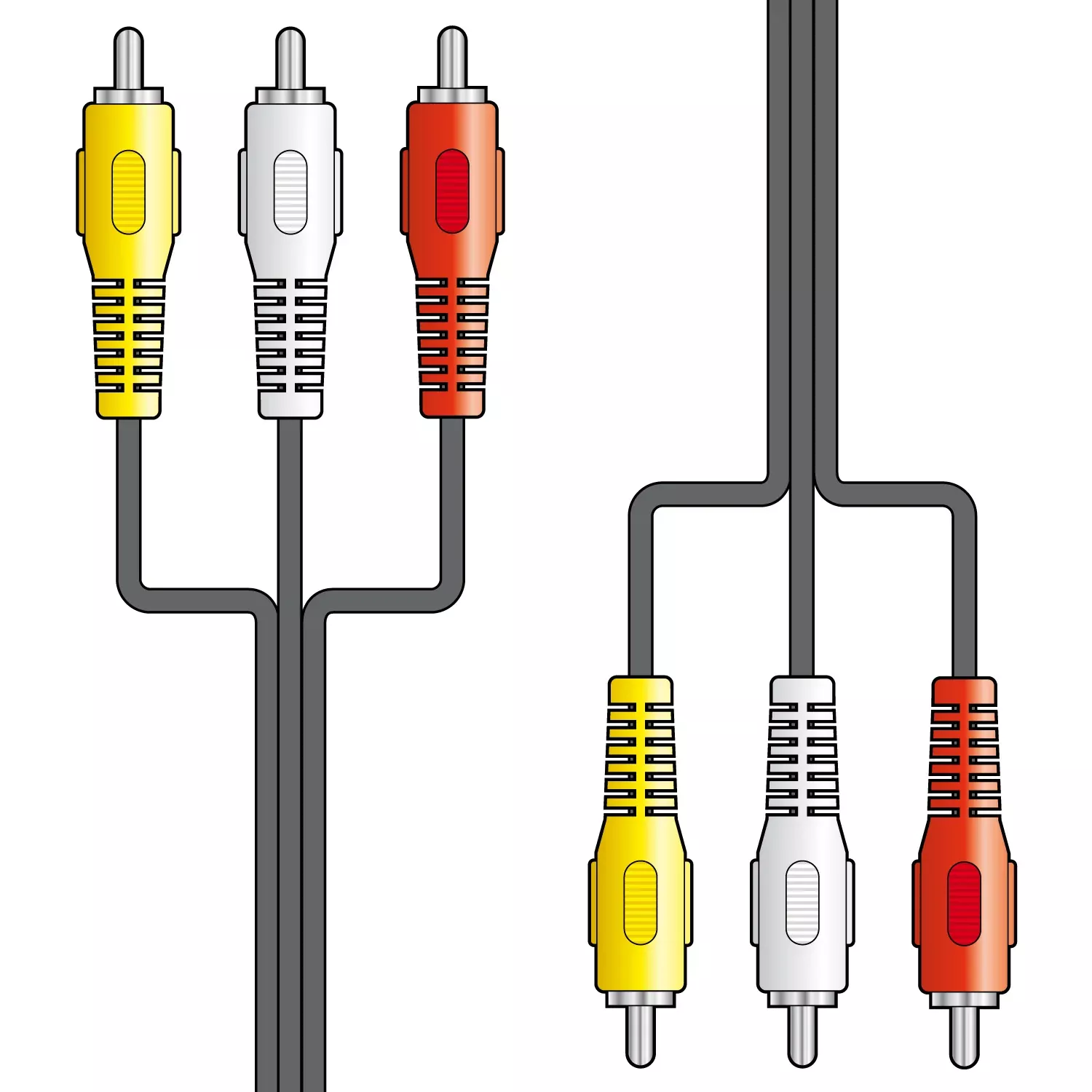 AV:Link Three RCA Plugs to Three RCA Plugs Leads