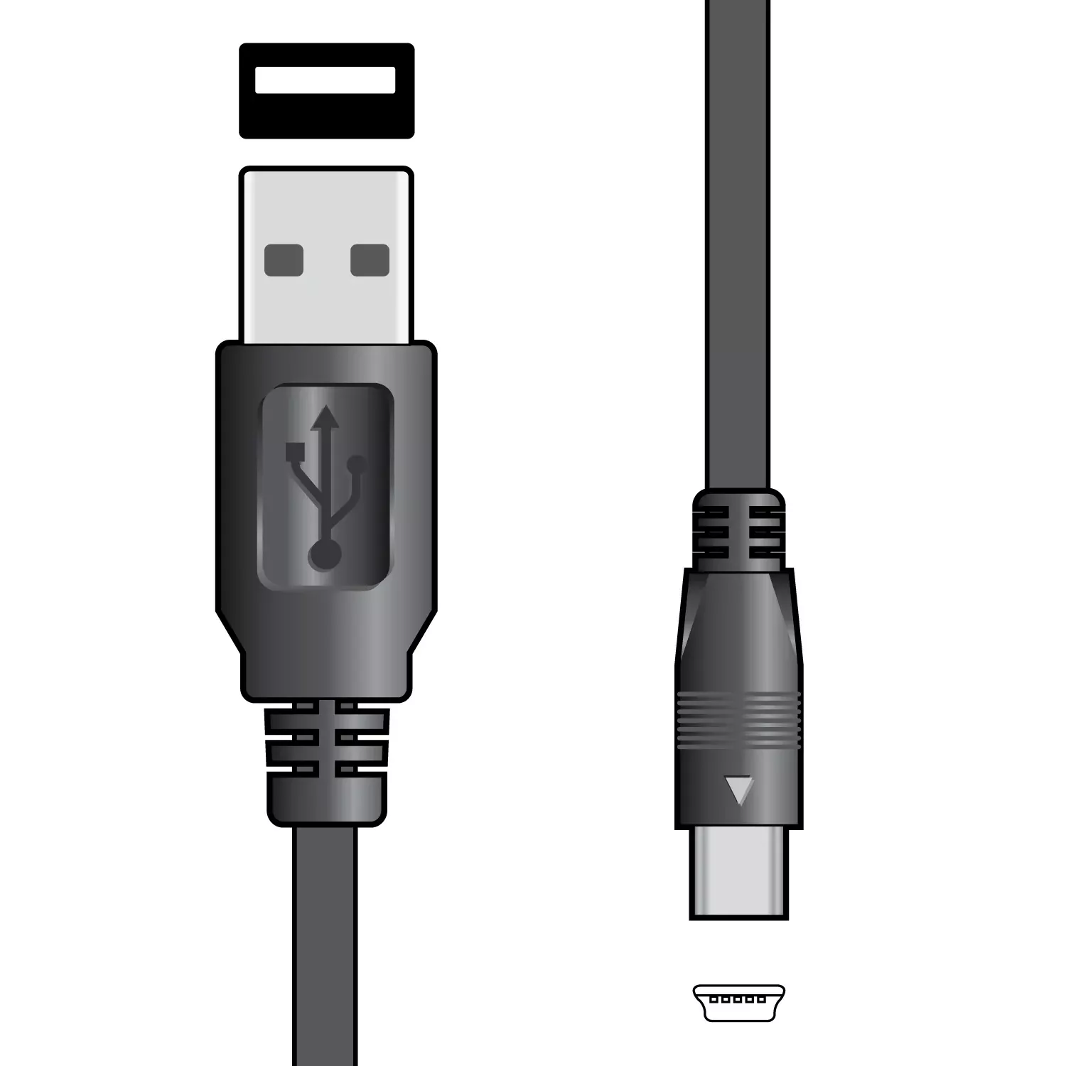 AV:Link USB 2.0 Type A Plug to Mini Type B Plug 5Pin Leads
