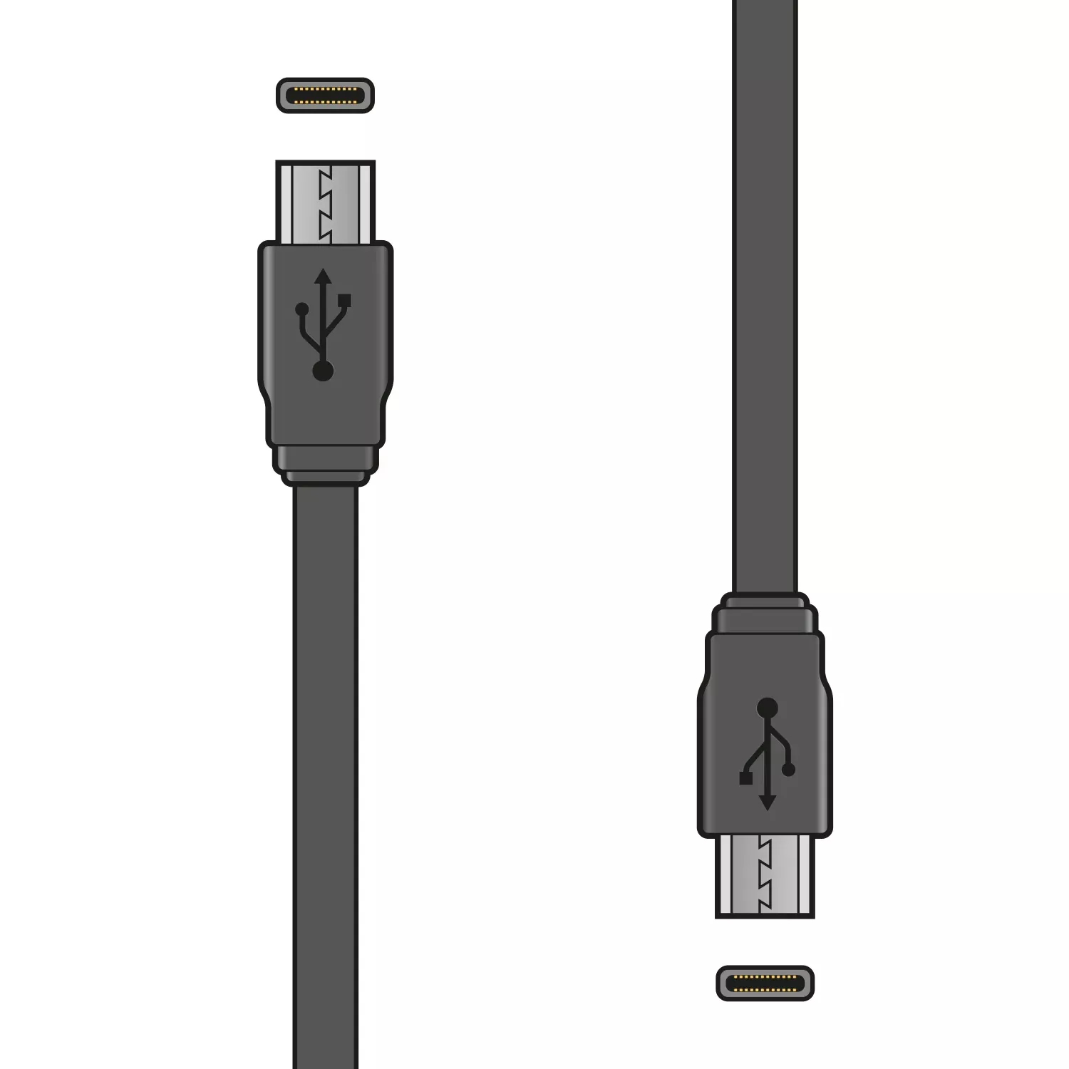 AV:Link USB Type-C to C Short Sync & Charge Flat Cable 20cm