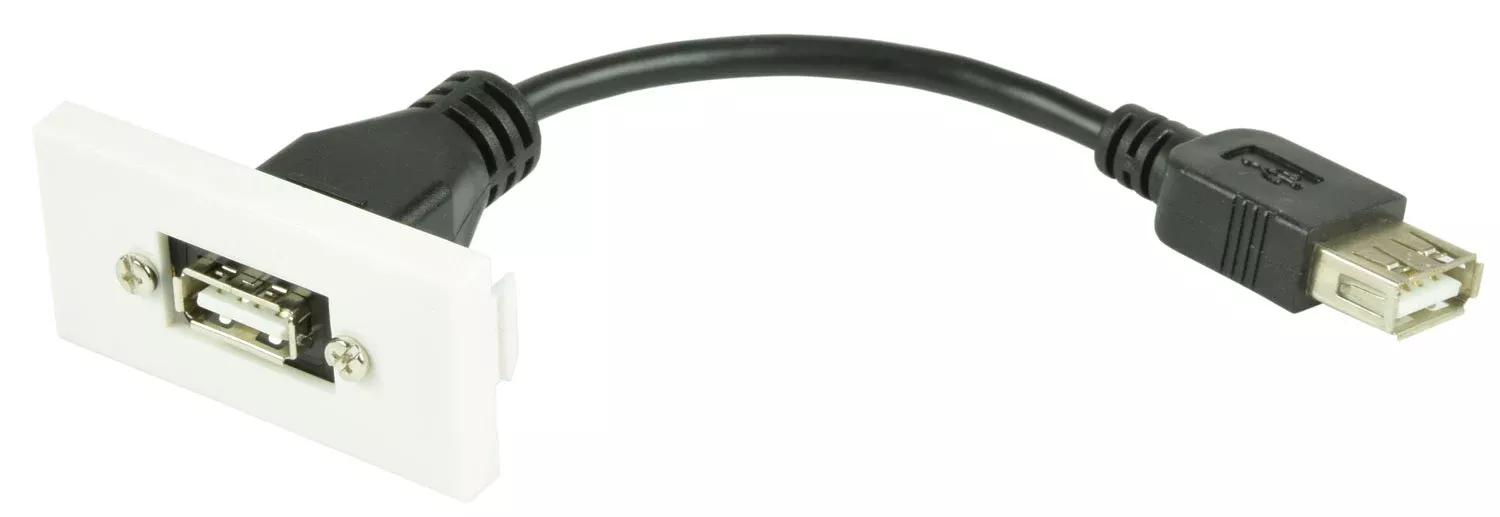 AV:Link Wall Plate Module – USB2.0 Type-A Socket to Female Tail
