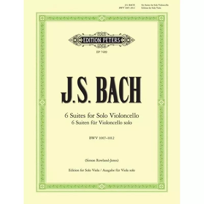 Bach 6 Cello Suites arranged for Viola BWV 1007-1012