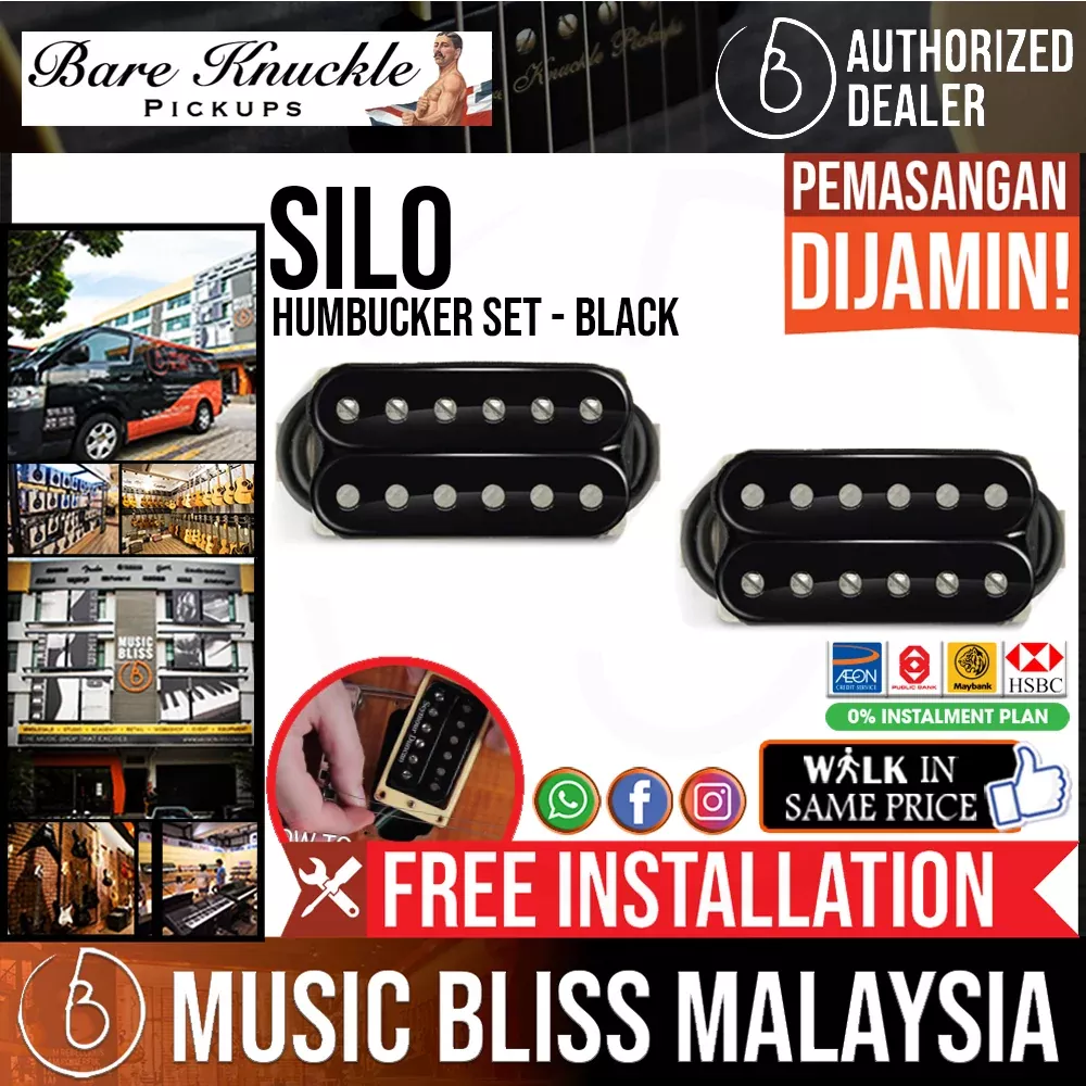 Bare Knuckle Humbucker Silo Set – Black [Free In-Store Installation]