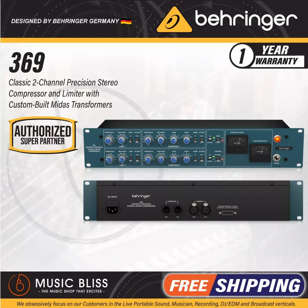 Behringer 369 2-channel Rackmounted Stereo Compressor