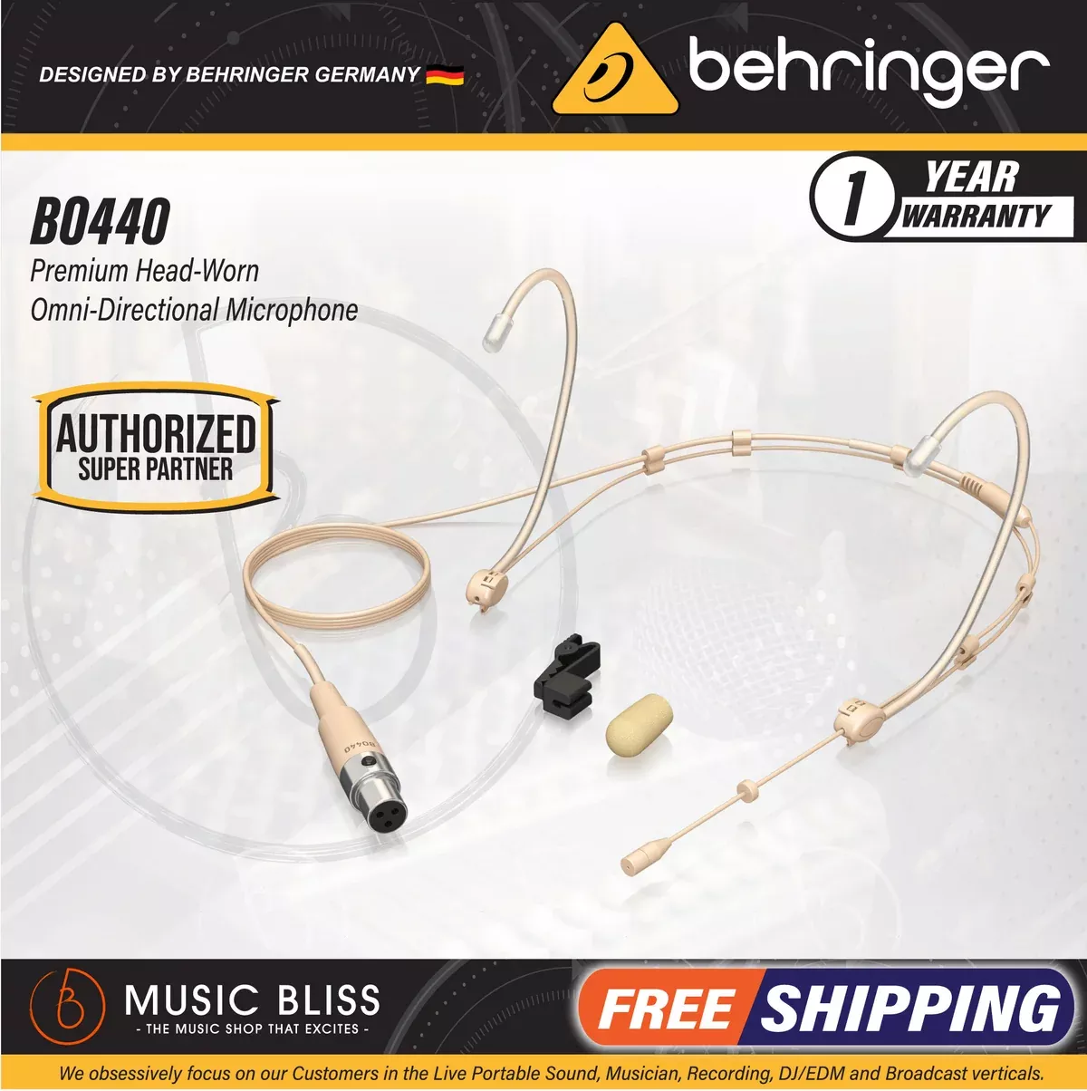 Behringer BO440 Headworn Omnidirectional Microphone – Tan